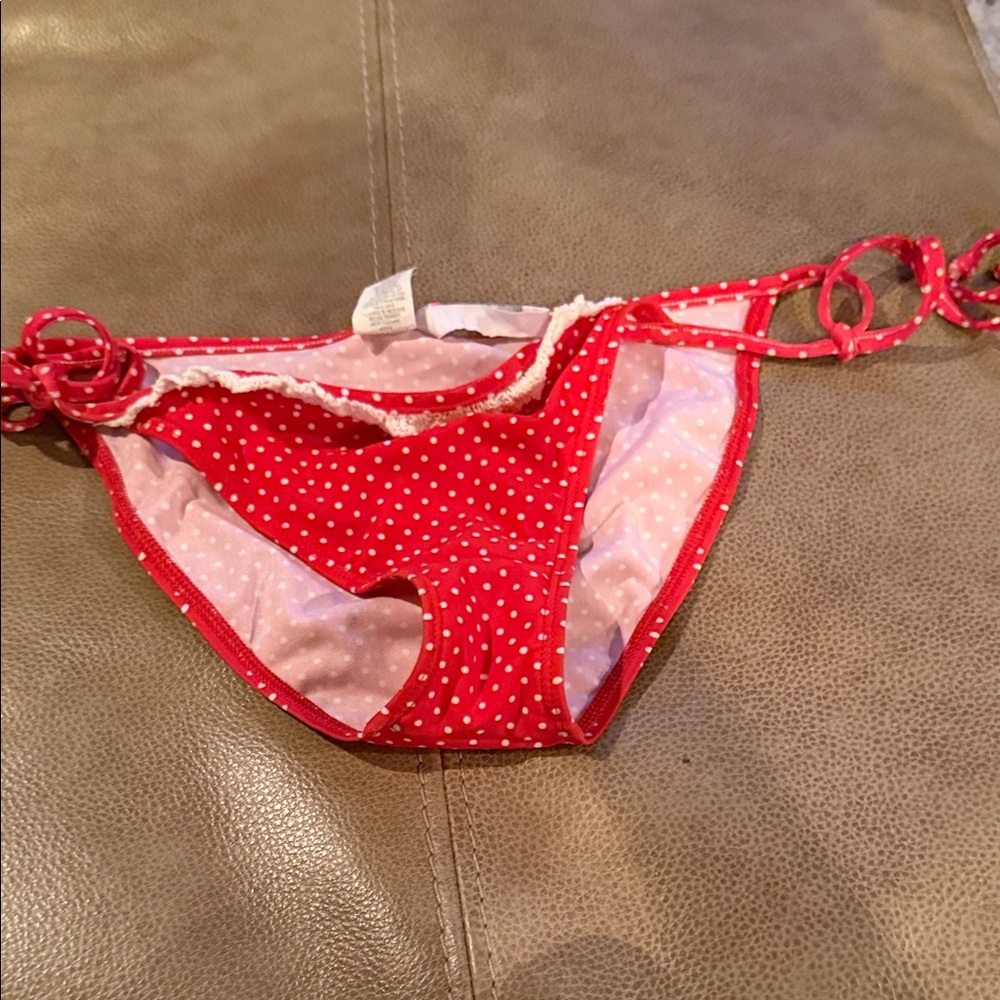 Chic Red Polka Dot Bikini Bottom